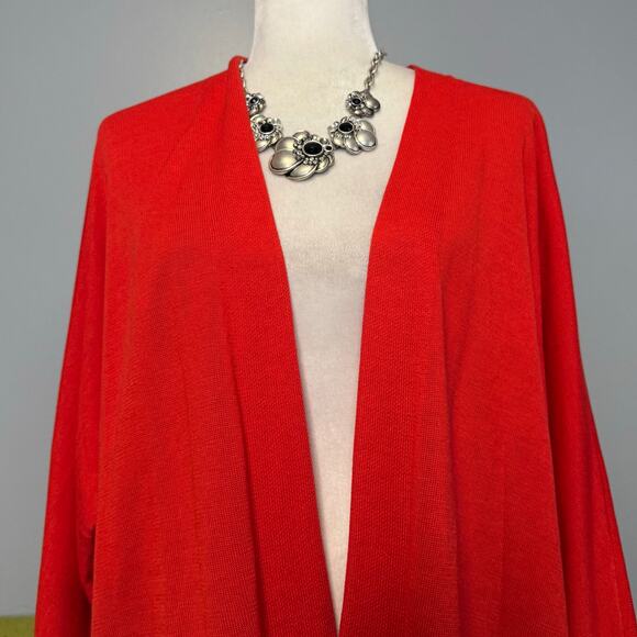 LOFT Red Knit Open Cardigan Sweater NEW XL - Picture 2 of 6